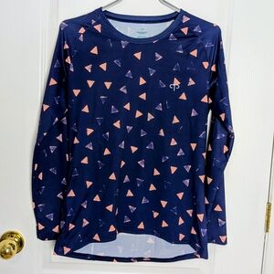 Peppermint Cycling Bike Trail Signature Long Sleeve Jersey Navy Pink Geo #179